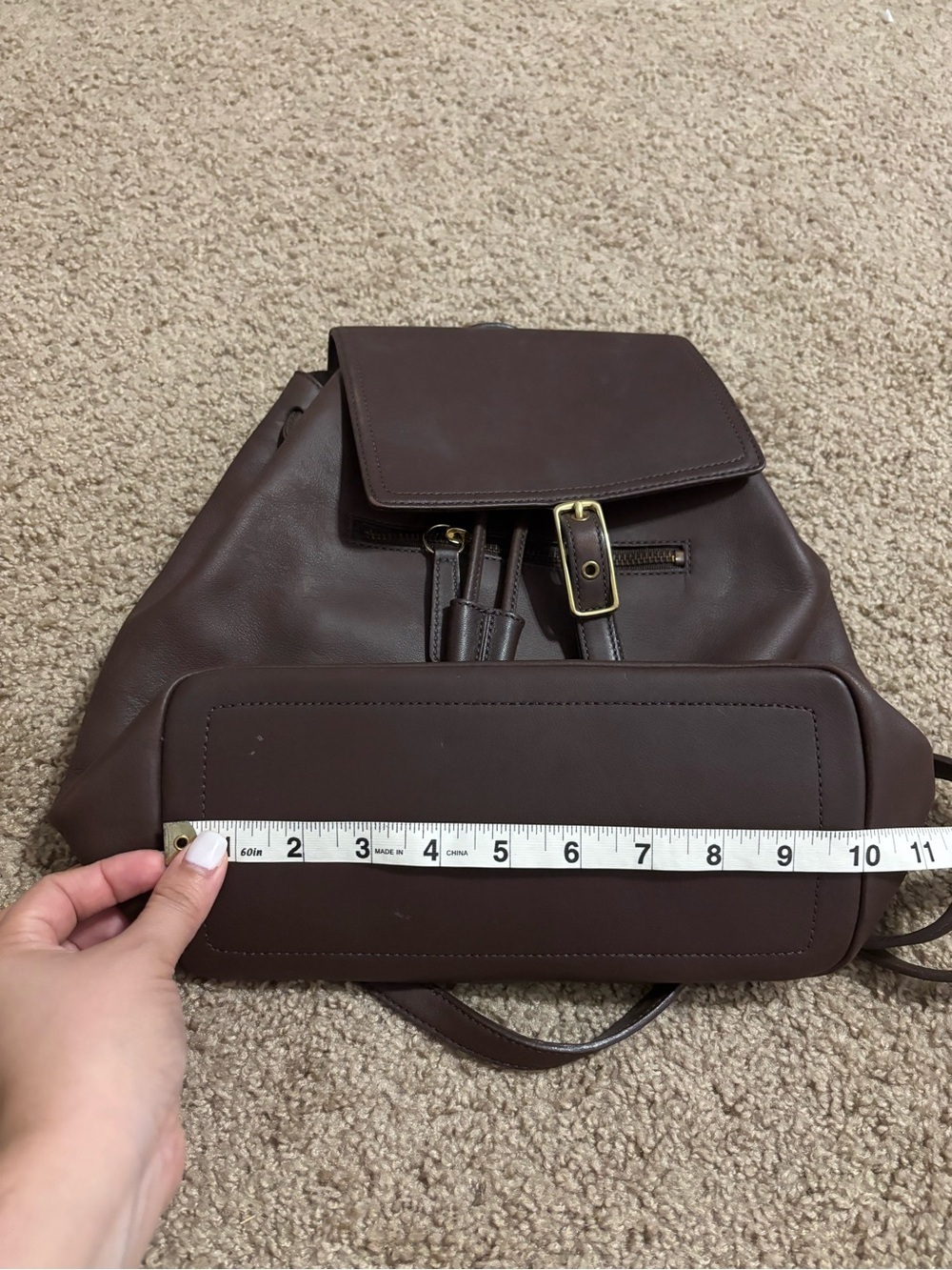 Coach Classic Dark Brown Leather Backpack NoE13-9827 - Picture 6 of 7